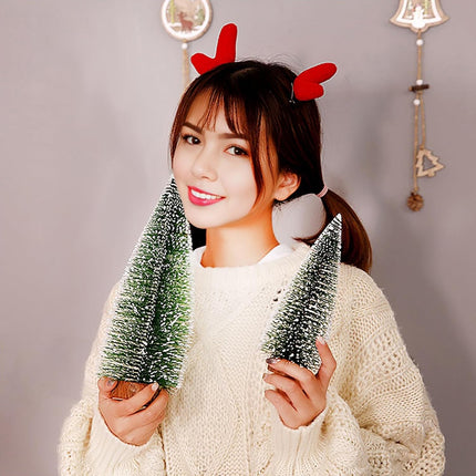 6 PCS Bottle Brush Trees Mini Christmas Trees Table Top Pine Tree Small Sisal Trees for Christmas Decor Dollhouse Decorations Artificial Snow Forest Trees Miniature Xmas Trees