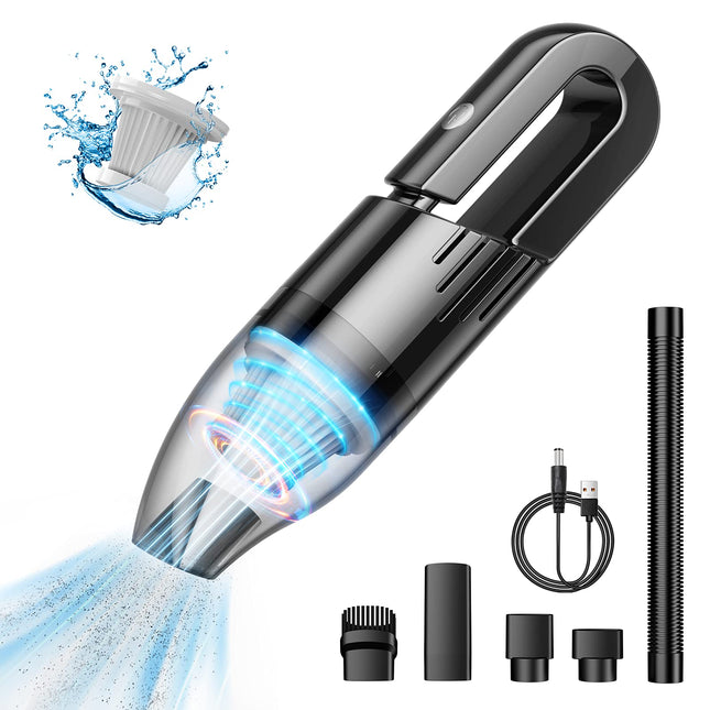 Handheld Vacuum Cleaner Cordless Mini Car Vacuum Cleaner Rechargeable For Car, Home, Office, Pet Hair Travel Cleaning Black