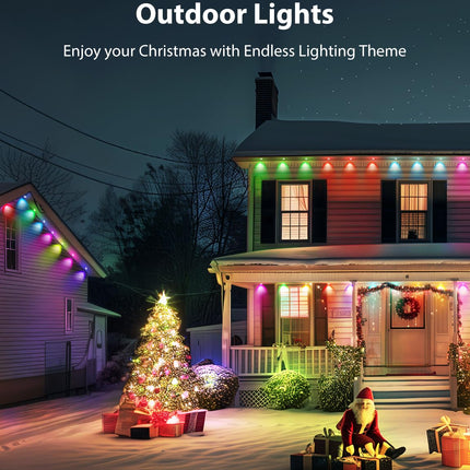 Permanent Outdoor Lights, Smart RGB Outdoor Lights for House, 150ft with 108 LED, IP67 Waterproof LED Lights for Christmas Decorations, Work with Remote, APP, Alexa, Google Assistant