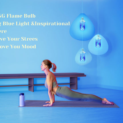 LED Flame Light Bulbs, 4 Modes Fire Light Bulbs, E26 Base Flame Bulb, Christmas Decorations Outdoor Indoor Home, Christmas Lights Bulbs (Blue, 4 Pack)
