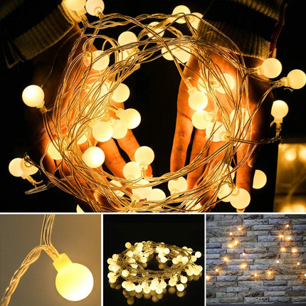 43 ft 70 Led Christmas Lights Globe String Lights Plug in for Bedroom Decor Indoor Outdoor Fairy Light for Home Wall Garden Decorations Warm White
