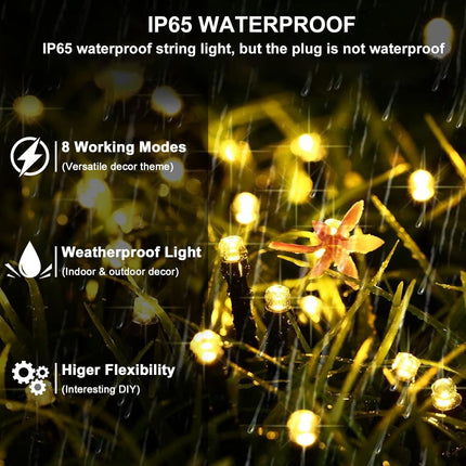 Christmas String Lights Plug in, 98Ft 200LED Twinkle String Lights with Remote 8 Modes Fairy Lights Waterproof for Outdoor Indoor Tree Garden Yard Wall Christmas Decor (Warm White)