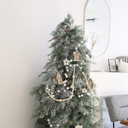 2PCS Wooden Beads Garland 14.4 Feet, Wood , Boho Christmas Tree Hanging Decorations Rustic Farmhouse Home Decor for Wall Table Thanksgiving for Mom