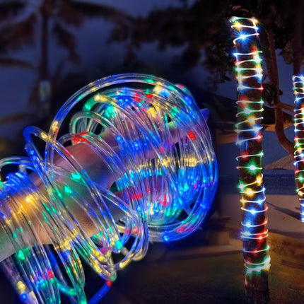 2 Pack Solar Rope Lights Outdoor Waterproof,200 LED 33ft Garden Lights with 8 Modes, Waterproof Led Rope Lights for Christmas Xmas Bedroom Patio Garden Yard Tree Wedding Trampoline and Holiday Decor