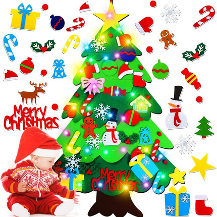DIY Felt Christmas Tree-3.5 FT Wall Felt Christmas Tree Set for Xmas s Home Door Wall Decoration