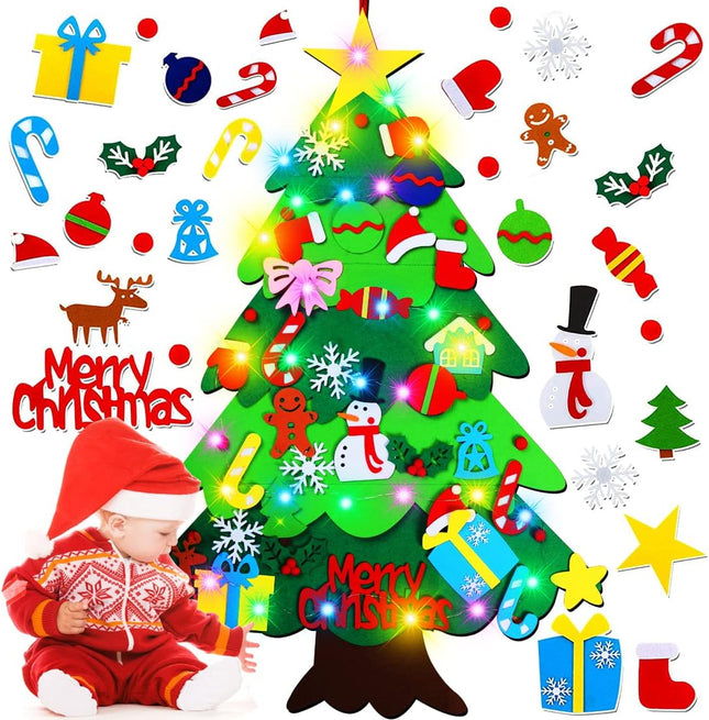 DIY Felt Christmas Tree-3.5 FT Wall Felt Christmas Tree Set for Xmas s Home Door Wall Decoration