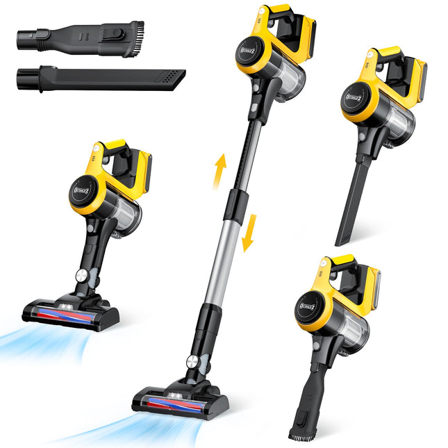 Cordless Vacuum Cleaner, 250W 20Kpa Stick Vacuum For Dewalt 20V18V Battery, 2 Mode Suction, 6In1 Lightweight Vacuum For Hardwood Floor Carpet Car Petbattery Not Include