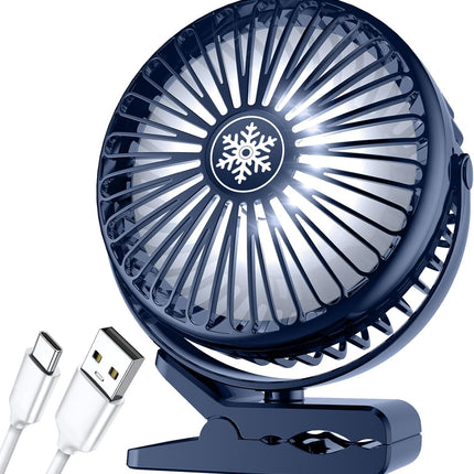10000Mah Portable Fan Rechargeable, Battery Operated Desk Clip On With Led Light, 3 Modes 360 Rotation Personal Usb Small