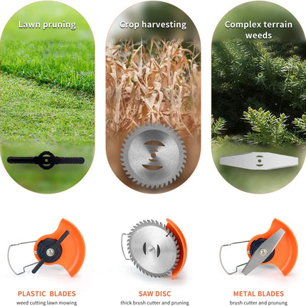 Cordless Weed Wacker，Lawn Edgers Battery Powered Weed-Wacking for Yard Lawn and Garden 21v Weed and Grass Trimmer Cordless