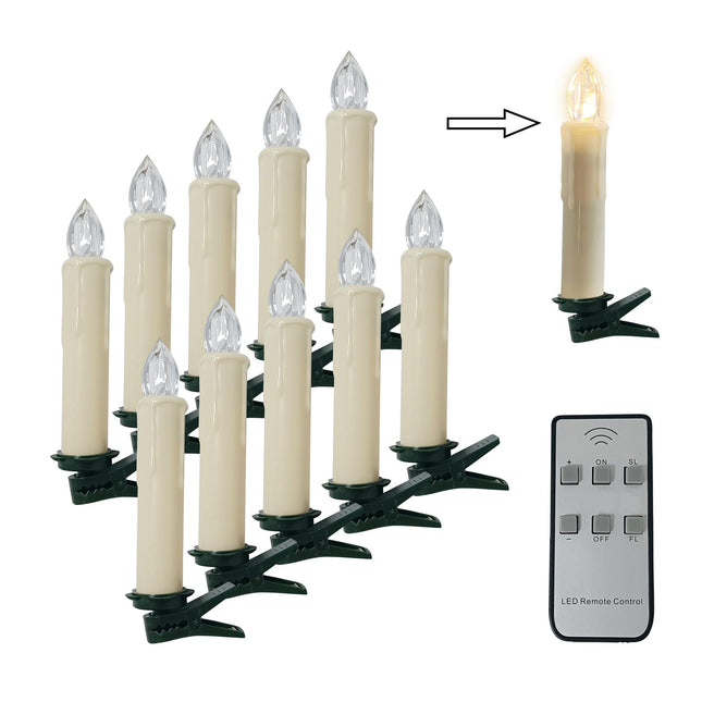 Short Candlesticks LED Taper Candle, Remote Candle Sticks Battery Operated Chandelier Flameless Candles with Clip Flickering Warm White Lights for Wedding Party Baroque Chandelier,4inches
