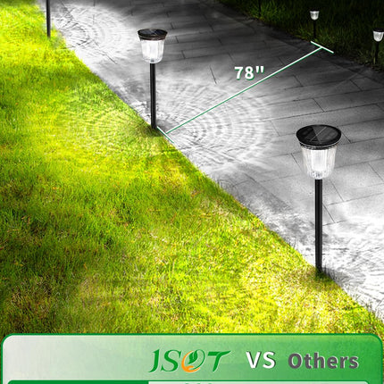 JSOT Garden Decoration Lights-6 Pack Solar Outdoor Landscape Path Lights IP65 Waterproof, Warm Christmas Solar Lights for Outside, Solar Walkway Light for Yard Garden, Lawn, Path, Driveway.