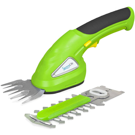 SereneLife Battery Grass Cutter, Grass Clippers Cordless, Trimmer Cutter, Handheld Trimmer, Grass Shear Electric, Perfect For Leaves & Debris, Rechargeable Battery, Charge Time 4 Hrs, 3.6V (PSLHTM20)