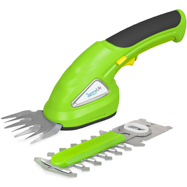 SereneLife Battery Grass Cutter, Grass Clippers Cordless, Trimmer Cutter, Handheld Trimmer, Grass Shear Electric, Perfect For Leaves & Debris, Rechargeable Battery, Charge Time 4 Hrs, 3.6V (PSLHTM20)