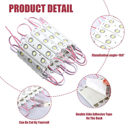 100 Pcs LED Module Replacement Lights for Inflatables White 6000K 100Ft 5730 SMD 150LM Per LED Module Waterproof Inflatable LED Light Replacement with Tape Adhesive Backside for Christmas