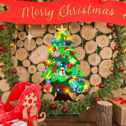 DIY Felt Christmas Tree-3.5 FT Wall Felt Christmas Tree Set for Xmas s Home Door Wall Decoration