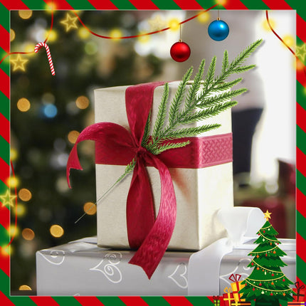 24Pcs Norfolk Pine Branches Stems 13.5" Artificial Pine Needles Sprigs Norfolk Pine Garland Accessories Vase Fillers Winter Fake Christmas Tree Picks Greenery Sprays for DIY Wreaths (24, Green)