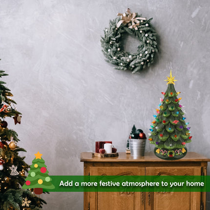 135Pcs Multicolor Ceramic Christmas Tree Replacement Light Bulbs Medium Twist Light Ornaments, 40Pcs Cardinals Birds Lights Bulbs and 3Pcs Topper Stars for Ceramic Christmas Tree