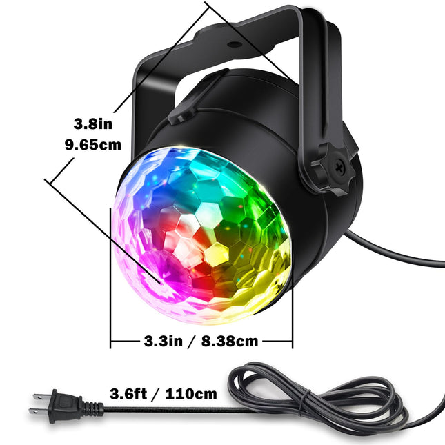 2-Pack Sound Activated Disco Ball Party Lights with Remote Control, Music Sync DJ Lighting Stage Strobe Light for Christmas Birthday Decorations Bachelorette Karaoke Home Room Dance Parties