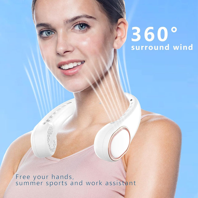 Neck Fan, Portable Neck Fan, 360° Airflow, Ultra Quiet, 3 Speeds, 5000Mah Personal Wearable Neck Fan, Free Your Hands, Suitable