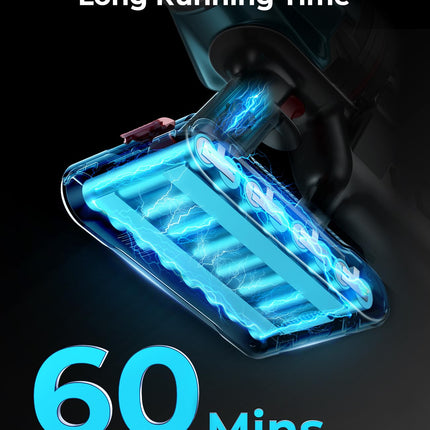 Laresar Cordless Vacuum Cleaner, 550W45Kpa Stick Vacuum Cleaner With Touch Screen, Up To 60Mins Runtime, Antitangle Vacuum Cleaner With Charging Station For Carpet, Hard Floor, Pet Hair Latest