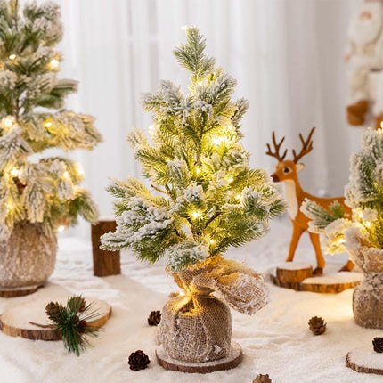 Tabletop Small Christmas Tree - 16.5 Inch Artificial Mini Christmas Trees for Winter Holiday Xmas Decor, Christmas Decorations for Home Office