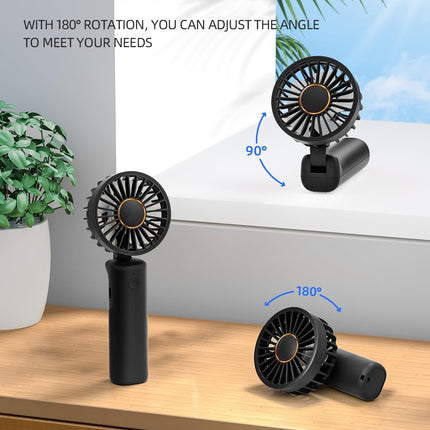 Frsara Portable Handheld Fan, Neck Fan, Mini Desk Fan, MultiFunction Fan, 4000Mah UltraLong Battery Life, UltraQuiet, 6Speed