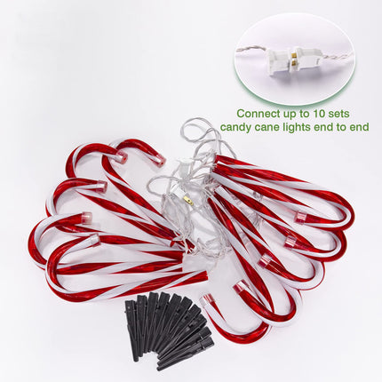 Candy Cane Christmas Lights Outdoor Decorations, Set of 10 Candy Cane Lights Outdoor Pathway for Christmas Candy Decorations,10 inch Lighted Candy Canes Outdoor Christmas Decorations Yard