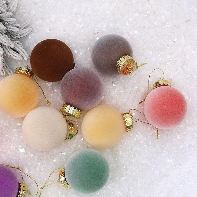 12Pcs Velvet Christmas Balls Christmas Tree Decorations, Velvet Ornaments for Christmas Tree, Velvet Christmas Ornaments Balls, 2.4 Inch Velvet Christmas Ornaments (H)