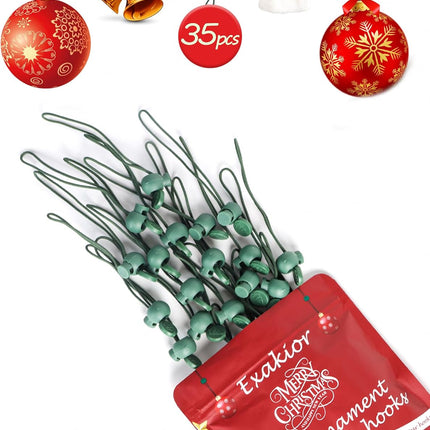Christmas Ornament Hooks – Essential Christmas Tree Decorating Hangers Great Xmas Ornament Hooks for Hanging Christmas Decorations 35 PCS(Green)