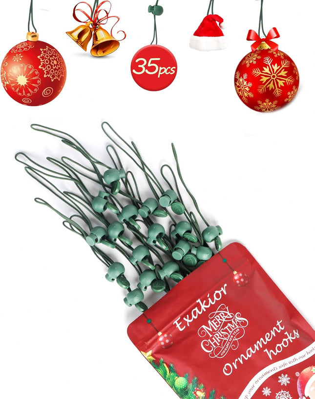 Christmas Ornament Hooks – Essential Christmas Tree Decorating Hangers Great Xmas Ornament Hooks for Hanging Christmas Decorations 35 PCS(Green)