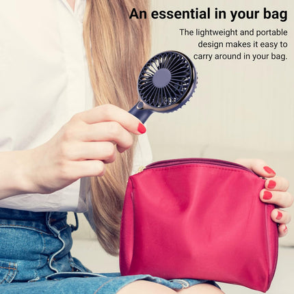 Mini Fan Portable, Personal Handheld Fan Hand Fan, 6 Hours Useage, 3 Speed Mini Desk Fan For Office Travel Camping For Kids
