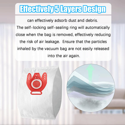 18 Pack Airclean 3D Fjm Vacuum Cleaner Bags For Miele Fjm Compact C1 Vacuum Bags Complete C1,C2 C3 S241 S290 S300I S400 S4 S6 S2 S5 S8 Vacuum Cleaner With 5 Motor Protection Filters,5 Airclean Filter