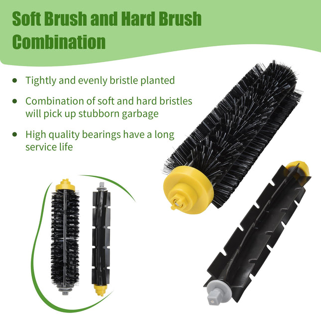 Loveco Parts Kit For Irobot Roomba 600 Series 694 692 690 614 680 660 651 650 & 500 Series 595 585 564 552,3 Filter,3 Side Brush,1 Pairs Bristle And Flexible Beater Brush
