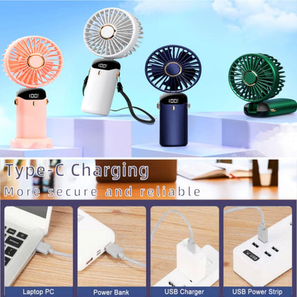 Portable Fan, Hand Held Fan Mini Usb Fan Personal Fan Travel Fan Rechargeable Fan Foldable Small Fan Desk Fan 5000Mah 5 Speeds