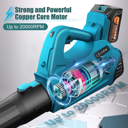 2 × 5.0Ah Battery Leaf Blower - BHY 320 CFM & 180MPH Cordless Electric Leaf Blower with Fast Charger, 6 Variable Speeds, Battery Leaf Blower for Blowing Leaves, Snow Debris and Dust