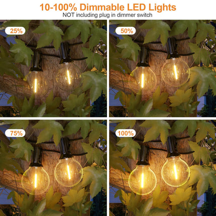GPATIO 120FT Outdoor String Lights, Waterproof Patio Lights with 64 Hanging Lights Globe G40 Bulbs, 2700k Shatterproof for Backyard Outside Decor