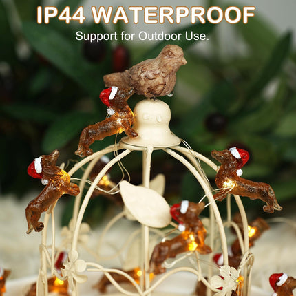 BOHON Dachshund Christmas Lights 10ft 30 LEDs Weiner Dog Christmas Decorations Fairy String Lights Battery Operated Dachshund for Indoor Party Tree Puppy Pet Themed Ornament with Remote