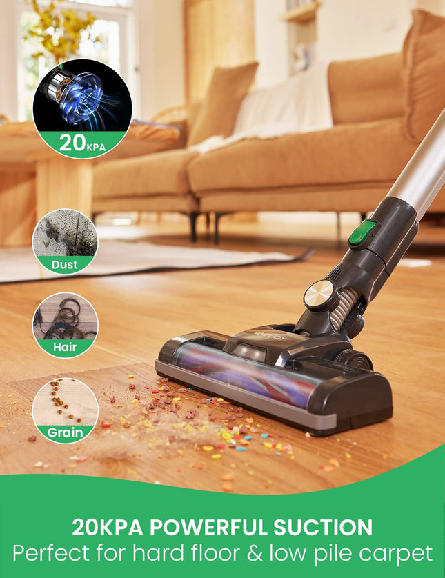 Vactidy Cordless Vacuum Cleaner, Lightweight Stick Vacuum With 20Kpa Suction, Detachable Battery, Max 35Mins Runtime, 6 In 1 Handheld Vacuum Cordless For Hard Floor Carpet Pet Hair