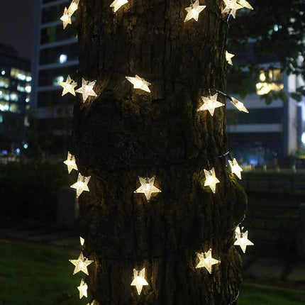 Christmas Decorations Outdoor Solar Star String Lights, 50LED 23ft Solar Powered Christmas Fairy Lights, 8 Modes Waterproof Solar Christmas Lights for Outside Garden Patio Yard Christmas Tree Decor