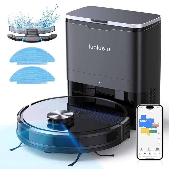 Lubluelu Robot Vacuum Self Emptying,Hands Up To 60 Days,4000Pa Robot Vacuum And Mop Combo,Lidar Navigation,Wifiappalexa,Selfcharging,3 In 1 Robotic Vacuum For Pet Hair Hard,Floor,Carpet