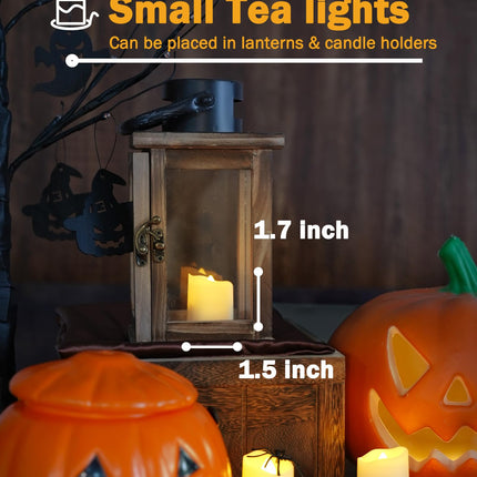 LED Tea Lights Rechargeable Candles with USB Charging Cable, 6 PCS Votive Tea Light with Remote, Flameless Flickering Warm White Tealights Candle for Halloween, Pumpkin Light, Christmas Decoration