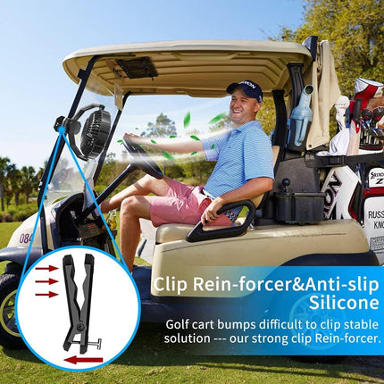 Golf Cart Fan10000Mah Portable Clip On Fan Rechargeable Battery Operated, 8 Inch Ventilador Portatil Recargable With Reinforcer