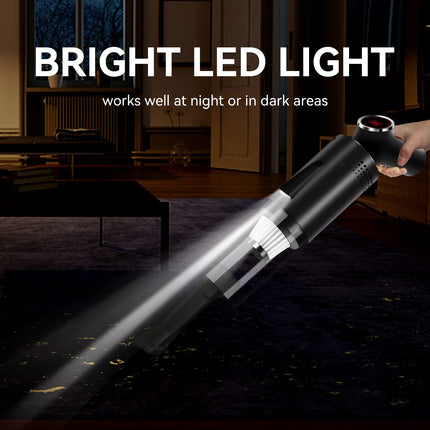 Handheld Vacuum Cordless Rechargeable With Led, Car Vacuum Cleaner High Power With Low Noise, Portable Hand Held Vacuum For Car Office Pet Hair Dust And Home Cleaning