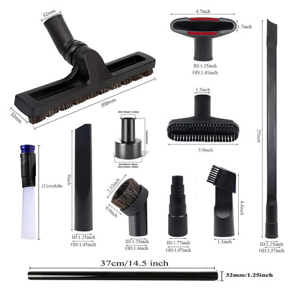 12 Pcs Universal Vacuum Attachments For Shop Vac Accessories, 1 14 To 2 12 Vacuum Cleaning Tools Kit, Dirt Remover For Home Air Vents Corner Pets Drawer Car Dusty Vacuum Brush Attachment