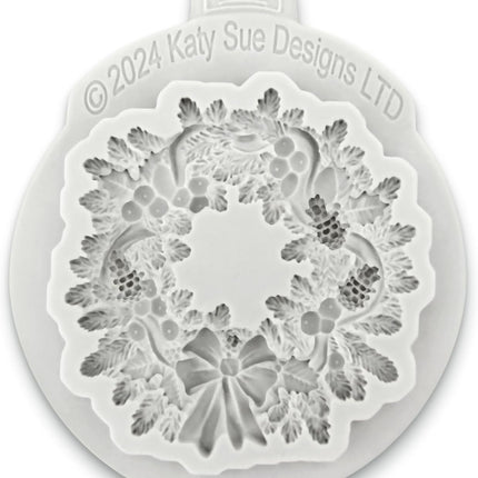 Katy Sue Christmas Wreath Silicone Mold for Christmas Cake Decorating & Christmas Clay Crafts For Use With Fondant, Gum Paste, & Air Dry Clay from Katy Sue Christmas Molds