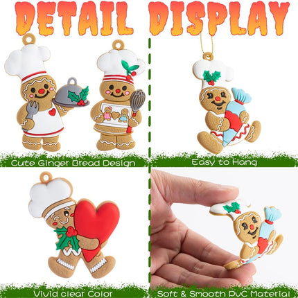 14pcs Gingerbread Christmas Decoration for Tree,Cooking Gingerbread Man、 Christmas Ornaments Hanging Decor 、 Christmas Tree Decor Party Supplies