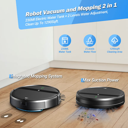 Robot Vacuum And Mop Combo Tangle Wifiappalexa, 2In1 Mopping Robot Vacuums Cleaner, Quiet, Selfcharging, Robotic Vacuum Perfect To Pet Hair Hard Floor & Daily Cleaning