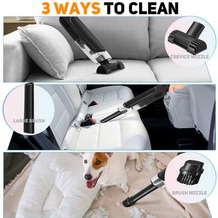 Handheld Vacuum, Car Vacuum Cleaner Cordless, Mini Portable Rechargeable Wireless Vacuum Cleaner For Pet Hair, Home, And Car Cleaning, Up To 30 Mins Runtime