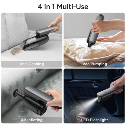 Hand Held Vacuum Cordless, 4 In 1 Car Vacuum Portable,Ultralightweight 0.99Lbs Mini Vacuum Cleaner, 8500Pa Suction Power Rechargeable With Led Light, Usbc Charging For Home & Outdoorblack