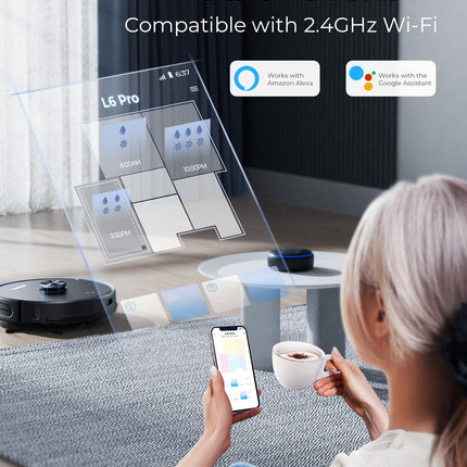 Laresar Robot Vacuum And Mop Combo,4000Pa Robotic Vacuum Cleaner With 3.5L Self Emptying Station,3 In 1 Robot Vacuum With Lidar Navigation,Smart App Control,For Pet Hairfloorscarpetsl6 Pro
